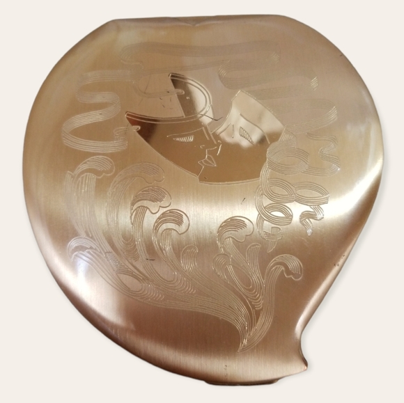 Vintage Elgin American Made in U.S.A. Goldtone Mirrored Powder Purse Compact - Picture 5 of 16